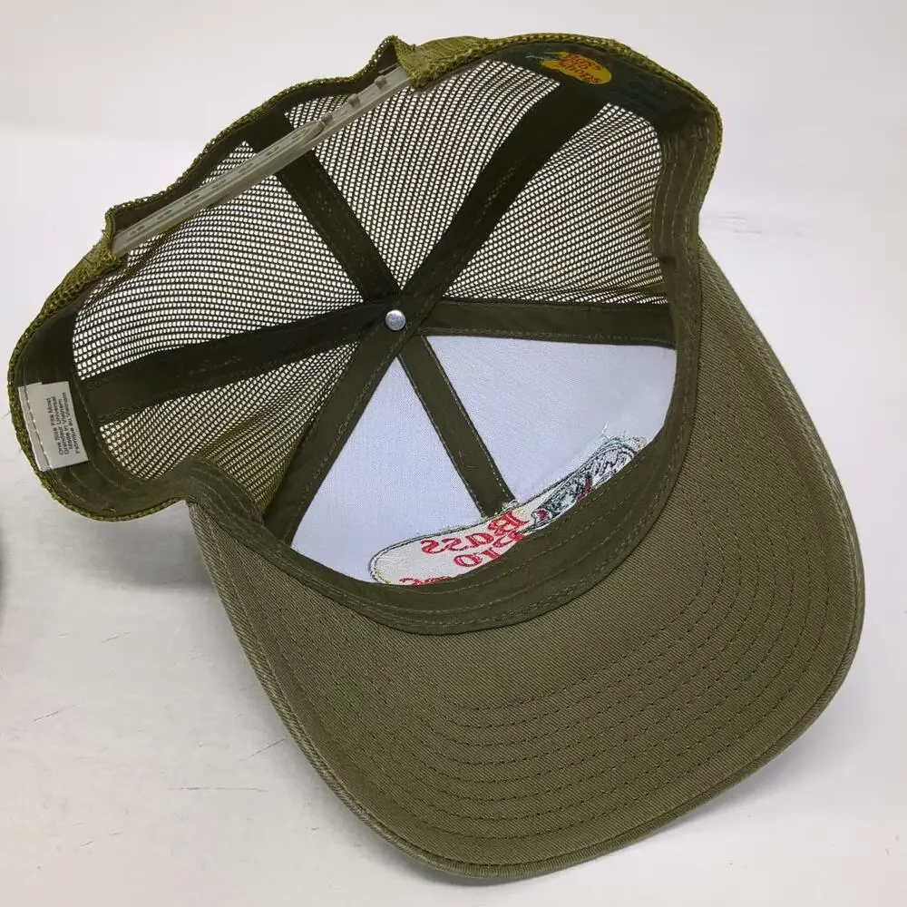 Bass Pro Shops Trucker Hat Green One Size Mesh Back Snapback Fish Patch Logo